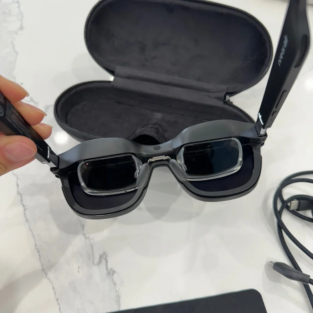 Sleek Black VR Glasses with Protective Case